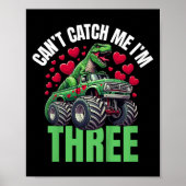 Can't Catch Me I'm 3 - Verjaardag 3e Kinder Monste Poster (Voorkant)