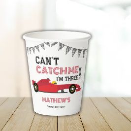Can't Catch Me I'm Three Red Race Car 3 Birthday  Papieren Bekers