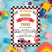 Can't Catch Me Race Car 3rd Birthday Party Kaart