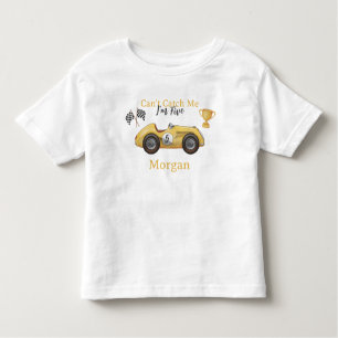 Can't Catch Me Yellow Race Car Kinder Geen Leeftij Kinder Shirts