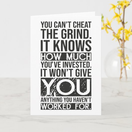 Can't Cheat The Grind - Gym, drukte, succes Kaart (Gele Bloem)