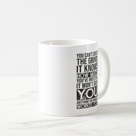 Can't Cheat The Grind - Gym, drukte, succes Koffiemok (Voorkant rechts)