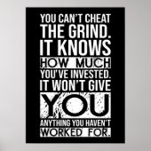 Can't Cheat The Grind - Gym, drukte, succes Poster (Voorkant)