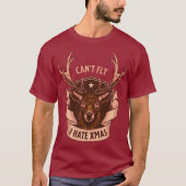 Can't Fly I Hate Xmas | Funny Reindeer Design T-shirt (Voorkant)