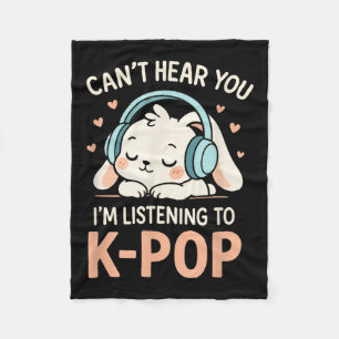 Cant Hear You beroemd gemaakt door Schattige Rabbi Fleece Deken