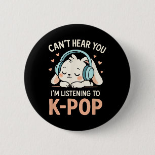 Cant Hear You beroemd gemaakt door Schattige Rabbi Ronde Button 5,7 Cm