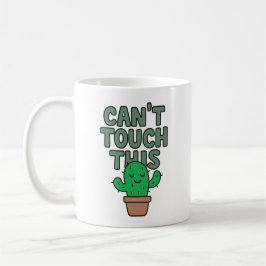 Can't Touch This Funny Cute Cactus Mascot Cartoon Koffiemok