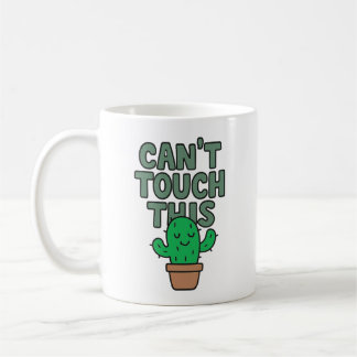 Can't Touch This Funny Cute Cactus Mascot Cartoon Koffiemok