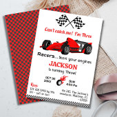 Cant vangen me rode raceauto moderne 3e verjaardag kaart