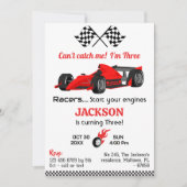 Cant vangen me rode raceauto moderne 3e verjaardag kaart (Voorkant)