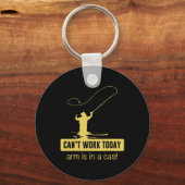 Can't Work Today Arm is in een cast grappig Gevist Sleutelhanger (Voorkant)