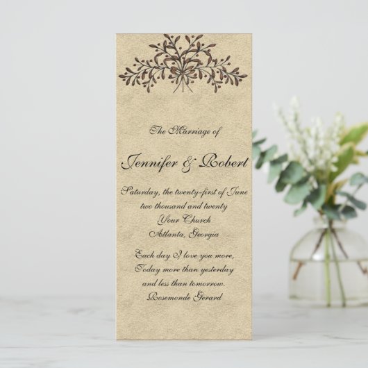 Cantabrië takken met rode olijven op Ecru programm Programmakaart (Staand voorkant)