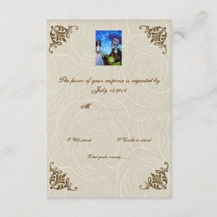 Cantada Day of the Dead Wedding RSVP Kaartje
