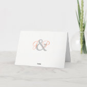 Cantaloupe Blue Monogram Wedding Bedankkaart (Achterkant)