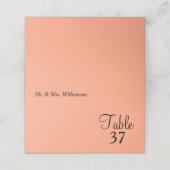 Cantaloupe Blue Wedding Table Number Plaatskaartje (Buitenkant ongevouwen)