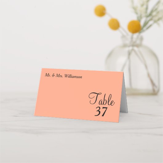 Cantaloupe Blue Wedding Table Number Plaatskaartje (Voorkant)