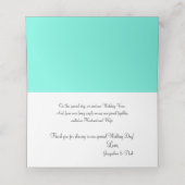 Cantaloupe Blue Wedding Table Number Plaatskaartje (Binnenkant ongevouwen)