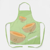 Cantaloupe Melon Green Sinaasappel Fruit Food Cart Schort (Voorkant)