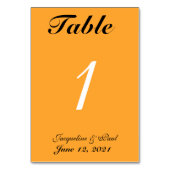 Cantaloupe Oranje Wedding Table No. Kaarten (Achterkant)