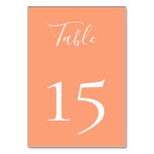 Cantaloupe Peach Kleur Tafelnummer Kaart (Achterkant)