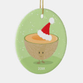 Cantaloupe Santa Hat Year Keramisch Ornament (Rechts)