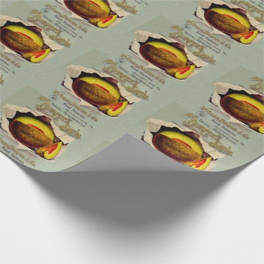 Cantaloupe Seed Adverteren Antiek Cadeaupapier (Hoek)