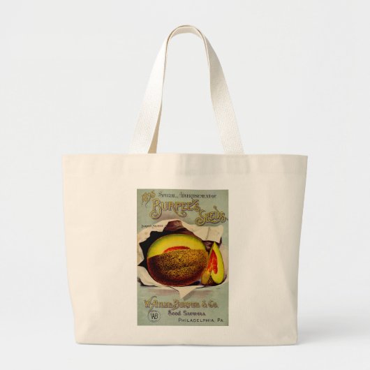 Cantaloupe Seed Adverteren Antiek Grote Tote Bag (Voorkant)