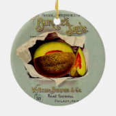 Cantaloupe Seed Adverteren Antiek kunst Keramisch Ornament (Achterkant)