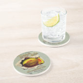 Cantaloupe Seed Adverteren Antiek kunst Zandsteen Onderzetter (Zijkant)