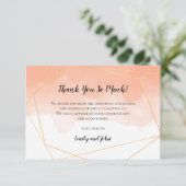 Cantaloupe Sinaasappel Waterverf Goud Geometrische Bedankkaart (Staand voorkant)