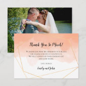 Cantaloupe Sinaasappel Waterverf Goud Geometrische Bedankkaart (Voorkant / Achterkant)