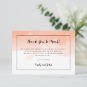 Cantaloupe Sinaasappel Waterverf Zwart Foto Bruilo Bedankkaart (Staand voorkant)