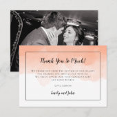 Cantaloupe Sinaasappel Waterverf Zwart Foto Bruilo Bedankkaart (Voorkant / Achterkant)