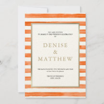 Cantaloupe Waterverf Stripes & Gold Lettering