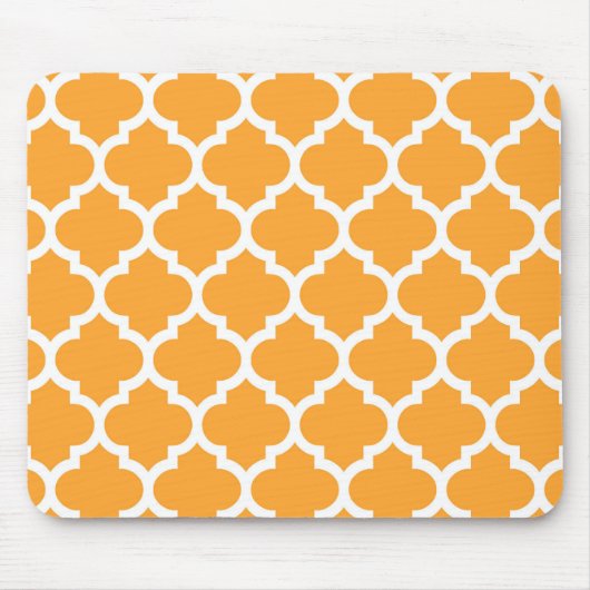 Cantaloupe White Moroccan Quatrefoil Pattern #5 Muismat (Voorkant)