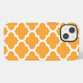 Cantaloupe Witte Marokkaanse Quatrefoil Patroon #5 iPhone Hoesje (Achterkant horizontaal)