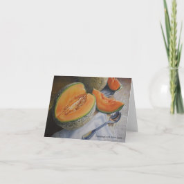 Cantaloupes met Silver Spoon Note Kaart