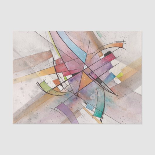 CANTATA in PASTEL BELANGRIJKE Abstracte Art Waterv Tissuepapier (Voorkant)