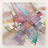 CANTATA in PASTEL BELANGRIJKE Abstracte Kunst Glazen Onderzetter (Voorkant)