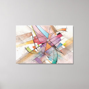 CANTATA in PASTEL BELANGRIJKE Abstracte Waterverf  Canvas Afdruk