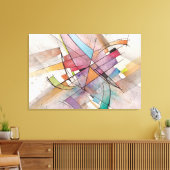 CANTATA in PASTEL BELANGRIJKE Abstracte Waterverf  Canvas Afdruk (Insitu (Woonkamer))