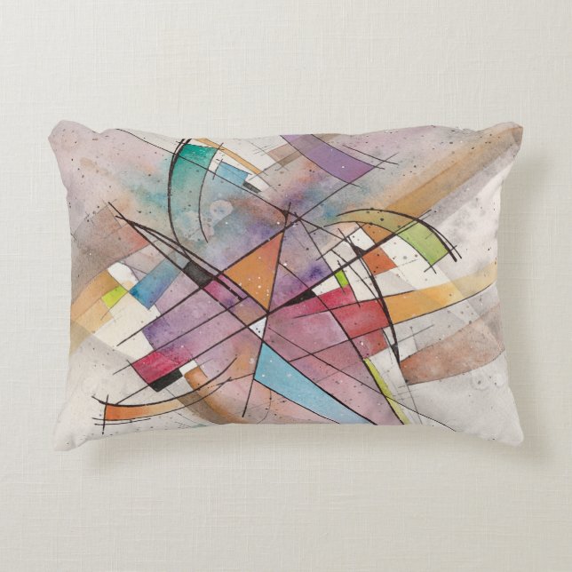 CANTATA in PASTEL MAJEUR Abstracte Kunst Accent Kussen (Voorkant)