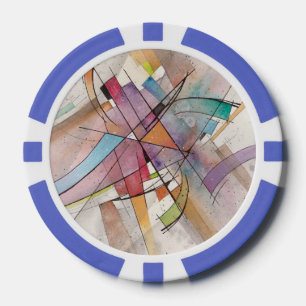 CANTATA in PASTEL MAJEUR Abstracte Kunst Aquarel Poker Chips