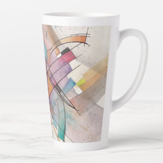 CANTATA in PASTEL MAJEUR Abstracte Kunst Latte Mok (Rechts)
