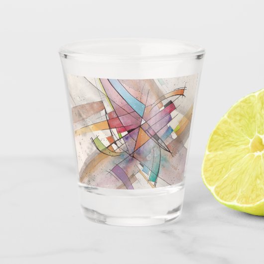 CANTATA in PASTEL MAJEUR Abstracte Kunst Shot Glas (Voorkant)
