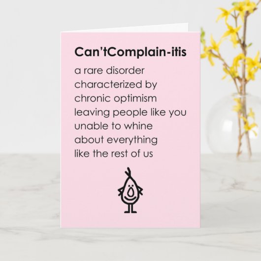 Can'tComplain-itis A Funny Thinking Of You Poem Kaart (Gele Bloem)