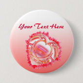 Canted Kleurrijke Tattered Edge Heart Ronde Button 7,6 Cm (Voorkant)