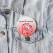 Canted Kleurrijke Tattered Edge Heart Ronde Button 7,6 Cm (In situ)