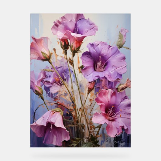 Canterbury Bells - Impasto Floral Acryl Bord (Voorkant)