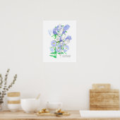 Canterbury Bells Taal van Bloemen Victoriaans Poster (Keuken)